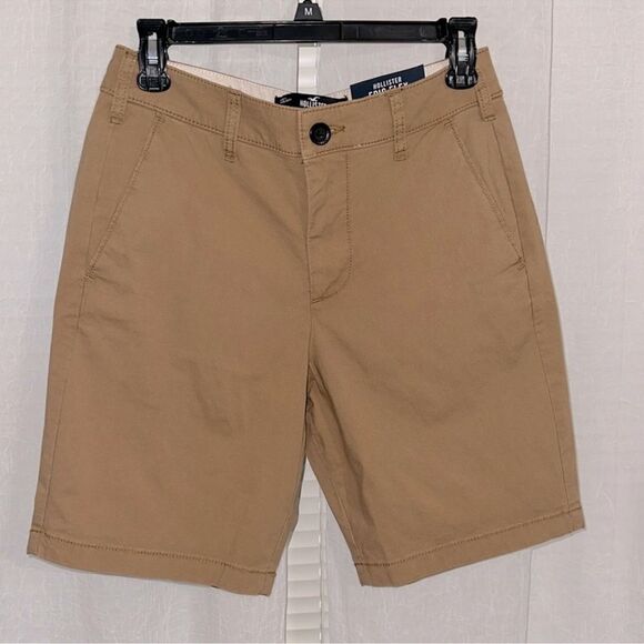 Hollister 28” Khaki Flat Front Epic Flex 9” Shorts - Picture 1 of 10